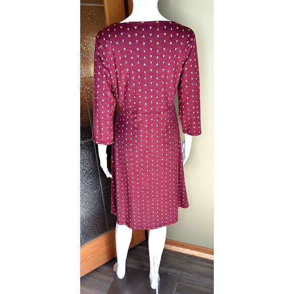 Toad & Co. Rosalinda Dress Port V Pattern 3/4 Sleeves Womens M - Picture 7 of 13